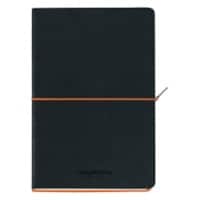 AURORA Tesoro Notebooks Notizbuch A5 Liniert Genäht Seitlich gebunden Papier Softcover Schwarz Nicht perforiert 192 Seiten