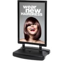 Stop-trottoir SHOWDOWN Windtalker City 70 x 100 cm Aluminium Noir WTR70x100BLK