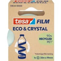 tesa Klebeband tesafilm Eco & Crystal Transparent 19 mm (B) x 33 m (L) PET (Polyethylenterephthalat)