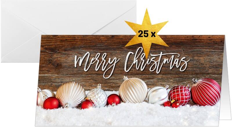 Sigel Weihnachtskarte DL 250 g/m² Rot, Weiss 21,1 x 2 x 22,1 cm 25 Stück