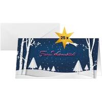 Sigel Weihnachtskarte Winter DL 250 g/m² Blau, Weiss 21,1 x 2 x 22,1 cm 25 Stück