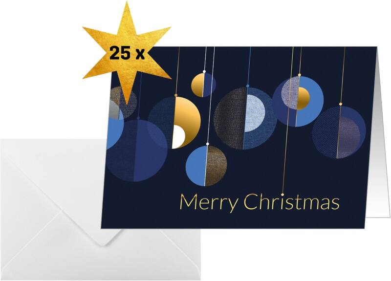 Sigel Weihnachtskarte A6 250 g/m² Blau, Gold 21,1 x 2 x 15,1 cm 25 Stück