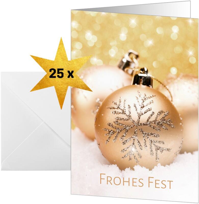 Sigel Weihnachtskarte Christmas Joy A6 250 g/m² Gold, Weiss 21,1 x 2 x 15,1 cm 25 Stück
