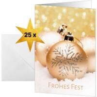 Sigel Weihnachtskarte Christmas Joy A6 250 g/m² Gold, Weiss 21,1 x 2 x 15,1 cm 25 Stück