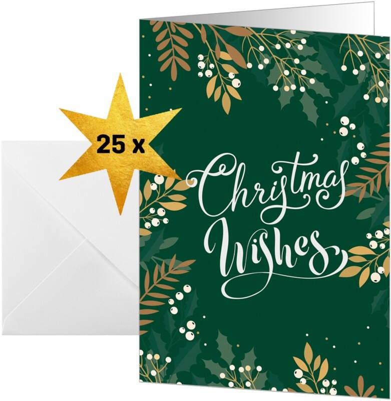 Sigel Weihnachtskarte A6 250 g/m² Beige, Grün 21,1 x 2 x 15,1 cm 25 Stück