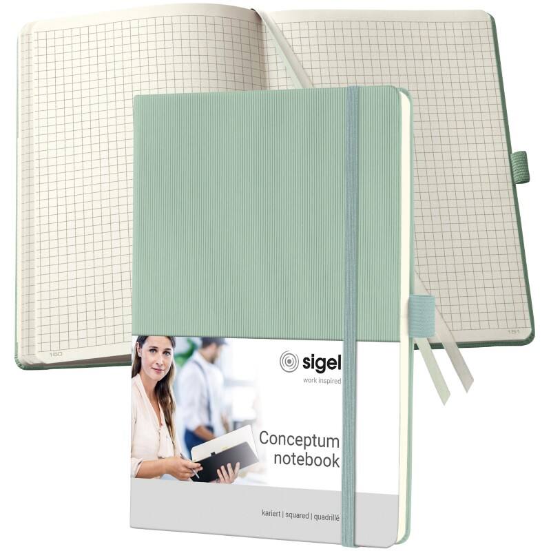 Cahier Sigel Conceptum A5 Quadrillé Reliure latérale Plastique Dos cartonné Menthe Perforé 194 pages