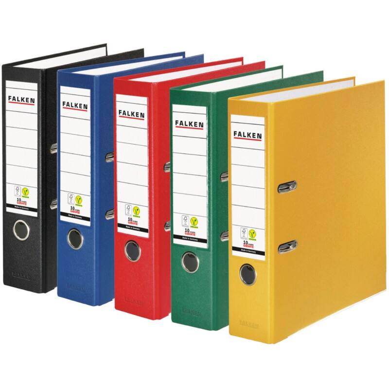 Falken Breit Ordner A4 80 mm Farbig assortiert 15035880 Kunststoff  10 Stück