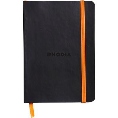 Rhodia Notizbuch 117302C A6 Hochformat liniert Geklebtes PU Soft Cover Schwarz Nicht perforiert 72 Blatt