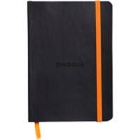 Rhodia Notizbuch 117302C A6 Hochformat liniert Geklebtes PU Soft Cover Schwarz Nicht perforiert 72 Blatt