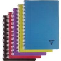 Clairefontaine Spiralblock DIN A4 Liniert Doppeldraht Polypropylen Softcover Farbig Sortiert Nicht perforiert