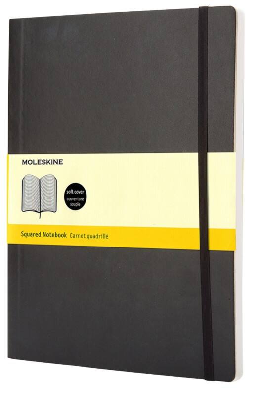Cahier Moleskine Spécial Quadrillé PU (Polyuréthane) Couverture souple Noir Sans perforation