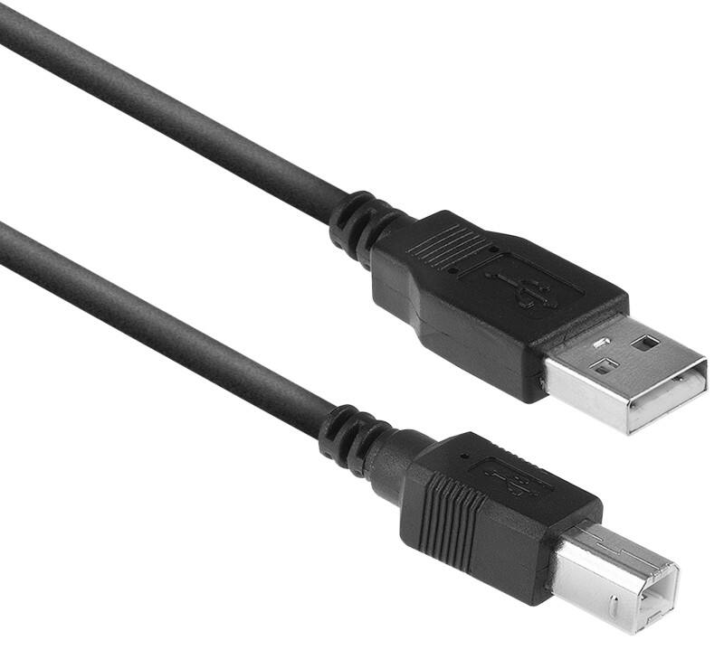 ACT Kabel USB-B-Stecker-zu-USB-A-Stecker AC3032 Schwarz 1800 mm