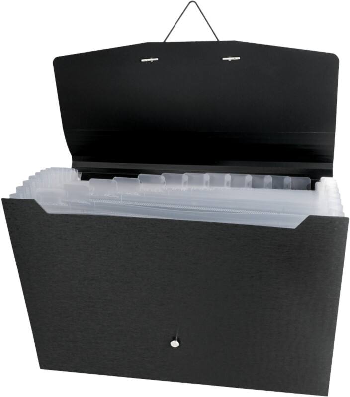 Kolma Linea Verde Fächermappe 12 Taschen DIN A4 PP PCW A - Z Schwarz 11.024.06