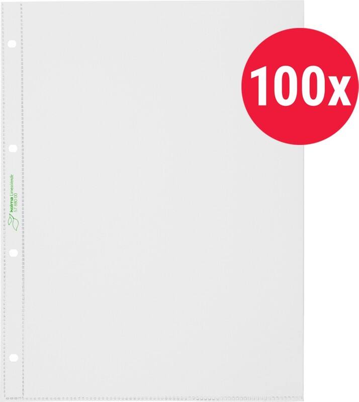 Kolma Linea Verde Klarsichthüllen A4 Genarbt Transparent PP (Polypropylen) 4 Löcher 57.880.00 100 Stück