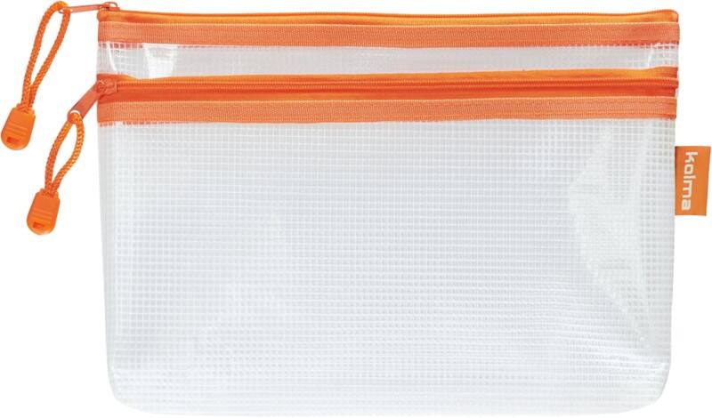 Kolma Reissverschlusstasche 08.197.12 A5 Zip EVA (PVC-frei) Transparent, Orange 5 Stück