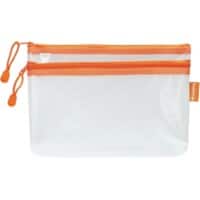 Kolma Reissverschlusstasche 08.197.12 A5 Zip EVA (PVC-frei) Transparent, Orange 5 Stück