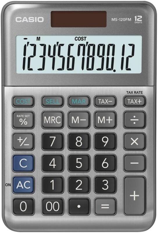 Calculatrice CASIO MS-120FM 12 chiffres Gris