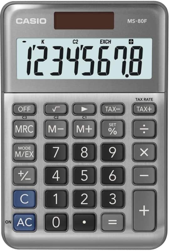 Calculatrice CASIO MS-80F 8 chiffres Gris