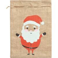 Folia Jutesack Weihnachtsmann Natur 25x35cm