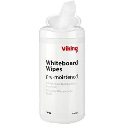 Lingettes humides pour tableau blanc Viking 100 Unités
