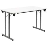 Table pliante Sodematub Rectangulaire Blanc, Gris Bois Argenté TPMU168 1'200 x 600 x 740 mm