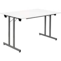 Table pliante Sodematub Rectangulaire Blanc, Gris Bois Argenté TPMU128 1'200 x 800 x 740 mm