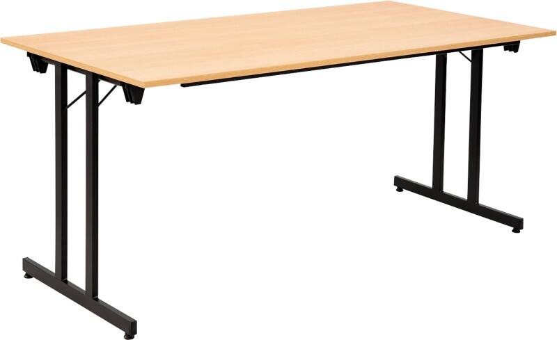 Sodematub Rechteckig Klapptisch TPMU168 Buche Holz Schwarz 1.600 x 800 x 740 mm
