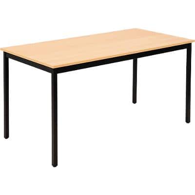 Table Sodematub Rectangulaire Hêtre Fer Noir 1200 x 600 x 740 mm