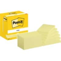 Post-it Sticky Notes Haftnotizen 655-CY 76 x 127 mm 100 Blatt pro Block Gelb 12 Stück