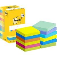 Post-it Energetic Haftnotizen Quadratisch 76 x 76 mm Blanko Farbig Assortiert 654-MX-P8+4 100 Vorteilspack 8 + 4 Gratis