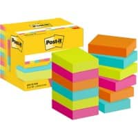 Post-it Sticky Notes Haftnotizen 653-12-POP 76 x 76 mm 100 Blatt pro Block Blau, Grün, Orange, Rosa 12 Stück