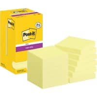 Notes Super Sticky Post-it Carré 76 x 76 mm Page blanche Jaune 654-SSCY-P8/+4 90 90 feuilles Pack économique 8+4 gratuit