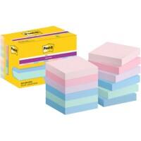 Notes Super Sticky Post-it 622-12SS-SOUL 47,6 x 47,6 mm 90 notes par bloc Bleu, rose, vert, violet Carré Vierge 12 unités