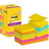 Z-Notes Super Sticky Post-it R330-SSCARN-P8+4 76 x 76 mm 90 notes par bloc Bleu, jaune, orange, rose, vert 12 unités (8+4 gratuits)