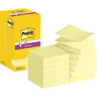 Post-it Super Sticky Z-Notes Haftnotizen R330-12SSCY 76 x 76 mm 90 Blatt pro Block Gelb 12 Stück