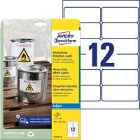 AVERY Zweckform J4776-10 Wasserfeste Folienetiketten A4 Weiss 99,1 x 42,3 mm 10 Stück