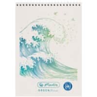 Cahier herlitz GREENline 50033553 A7 Quadrillé Spirale Reliure supérieure Couverture rigide Sans perforation 100 pages