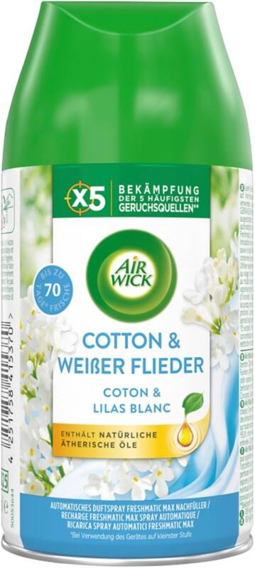 Air Wick Freshmatic Flüssig Lufterfrischungsspray Nachfüllung Cotton & Weißer Flieder Cotton und weiẞer Flieder