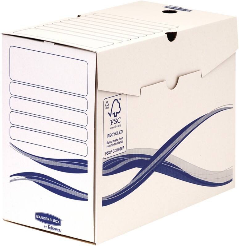 Bankers Box Basic Archivschachtel 44603 A4+ Pappkarton 15 (B) x 34 (T) x 25,5 (H) cm Weiss 15,0 cm 10 Stück