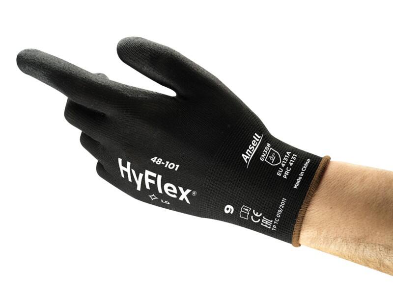 HyFlex Arbeitshandschuhe PU (Polyurethan) Grösse 10 Schwarz Packung mit 12 Paar