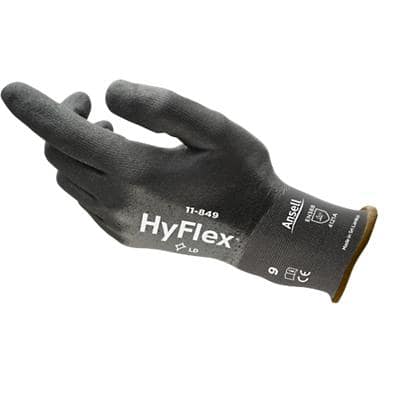 Gants de manutention HyFlex Mousse, Nitrile Taille 7 Noir 12 Paires