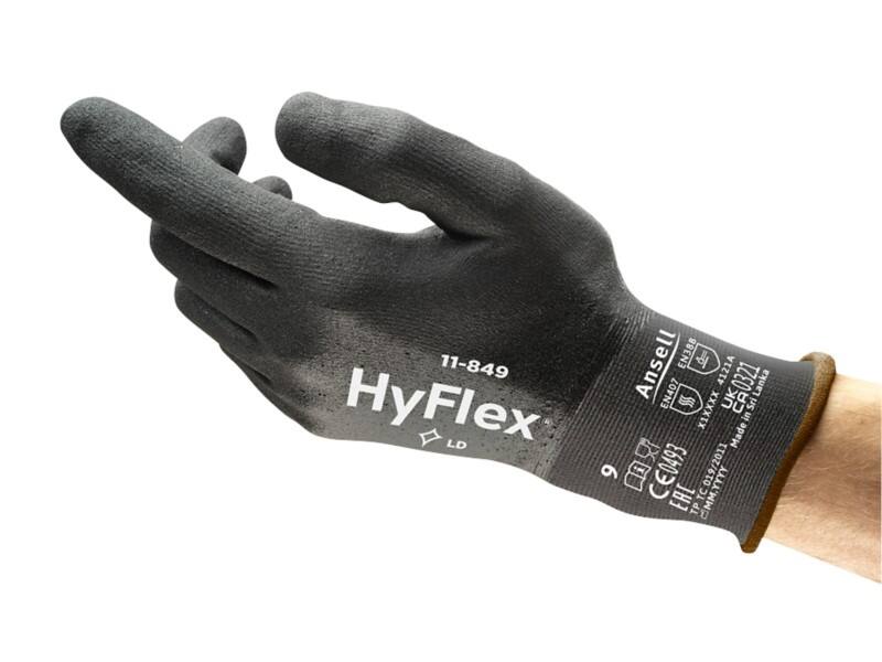 HyFlex Arbeitshandschuhe Schaumstoff, Nitril Schwarz Grösse 9 Packung mit 12 Paar