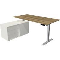 Bureau assis-debout Kerkmann Move 1 Hauteur ajustable électriquement Rectangulaire T-Pied 3 tiroirs 1650 (l) x 1350 (p) x 1230 (h) mm Acier, Mélamine