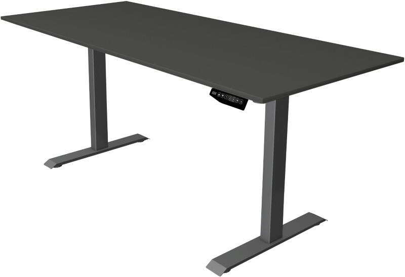Bureau assis-debout Kerkmann Move 1 Hauteur ajustable électriquement Rectangulaire Anthracite T-Pied 1800 (l) x 800 (p) x 1230 (h) mm Acier, Mélamine