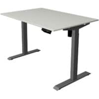 Bureau assis-debout Kerkmann Move 1 Rectangulaire Hauteur ajustable électriquement Acier, Mélamine Anthracite, gris clair 120 x 800 x 123 cm