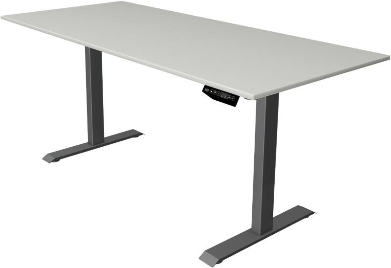Bureau assis-debout Kerkmann Move 1 Hauteur ajustable électriquement Rectangulaire Gris clair T-Pied 1800 (l) x 800 (p) x 1230 (h) mm Acier, Mélamine