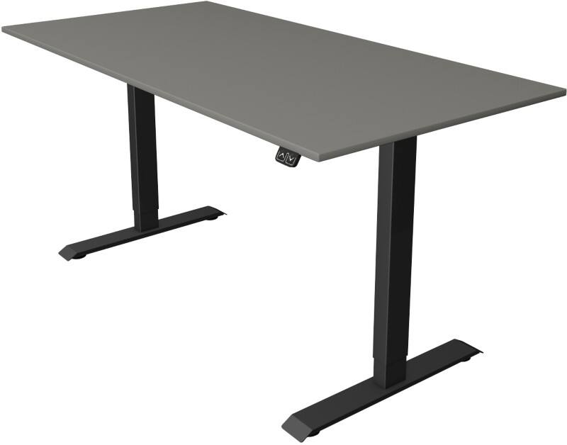 Kerkmann Move 1 Elektrisch Höhenverstellbar Sitz-Stehschreibtisch Rechteckig Graphit T-Fuss 1.600 (B) x 800 (T) x 1.230 (H) mm Melamin, Stahl