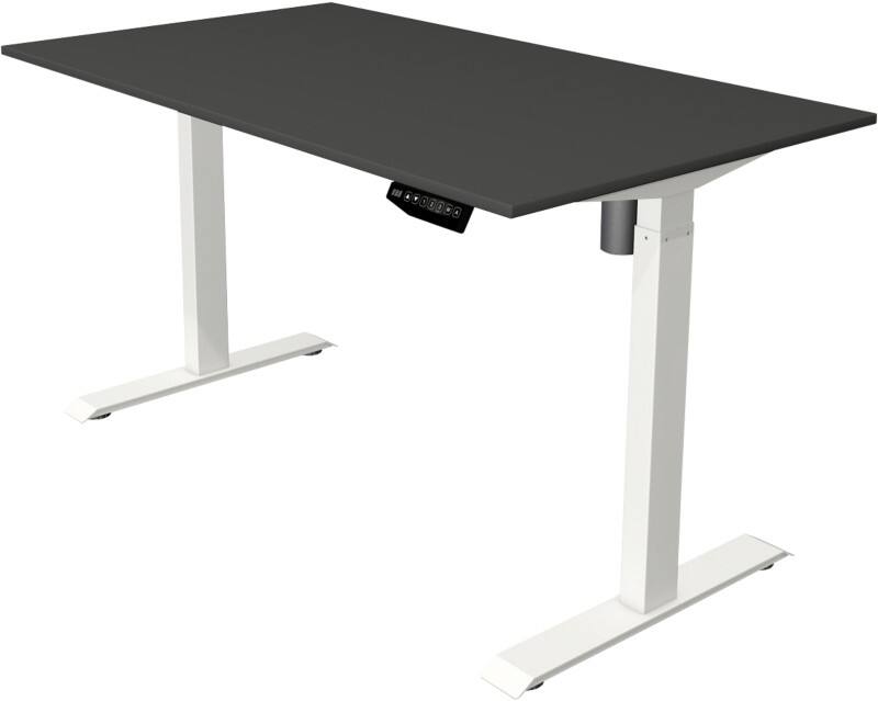 Bureau assis-debout Kerkmann Move 1 Hauteur ajustable électriquement Rectangulaire Anthracite T-Pied 1400 (l) x 800 (p) x 1230 (h) mm Acier, Mélamine