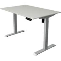 Bureau assis-debout Kerkmann Move 1 Hauteur ajustable électriquement Rectangulaire Gris clair T-Pied 1200 (l) x 800 (p) x 1230 (h) mm Acier, Mélamine