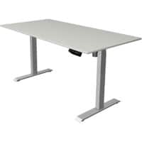 Bureau assis-debout Kerkmann Move 1 Rectangulaire Hauteur ajustable électriquement Acier, Mélamine Argenté, gris clair 160 x 800 x 123 cm